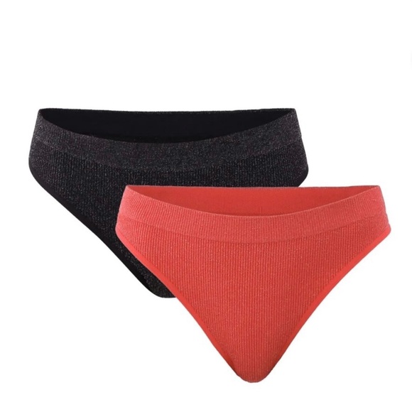 No Boundaries Lurex Thong 2 Pack Panties Various Sizes - Picture 1 of 3